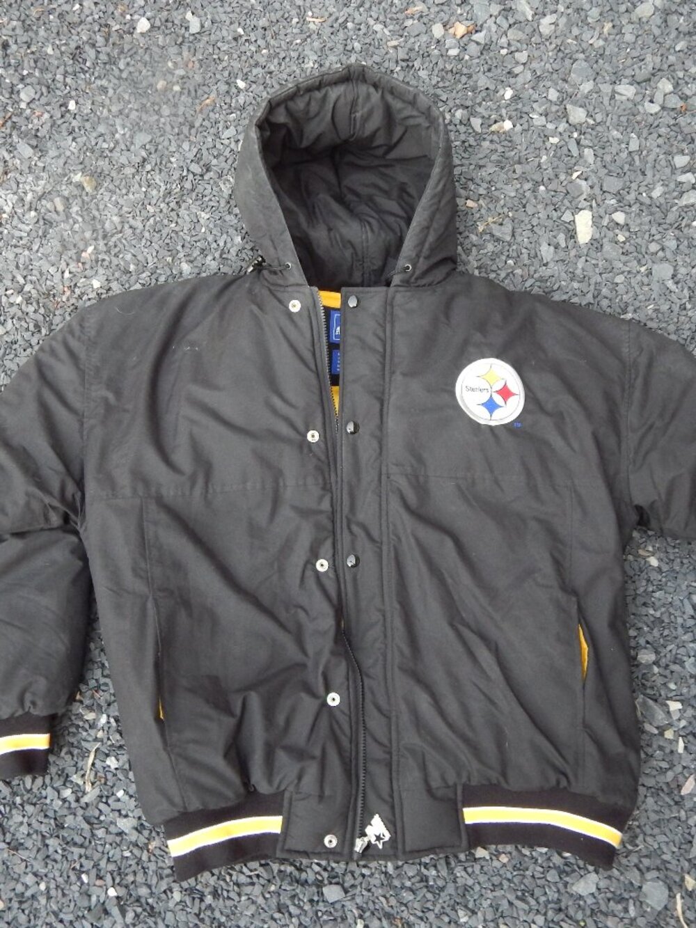 Vintage Starter Pittsburgh Steelers Puffer Parka Jacket w/Hood Size Large ***